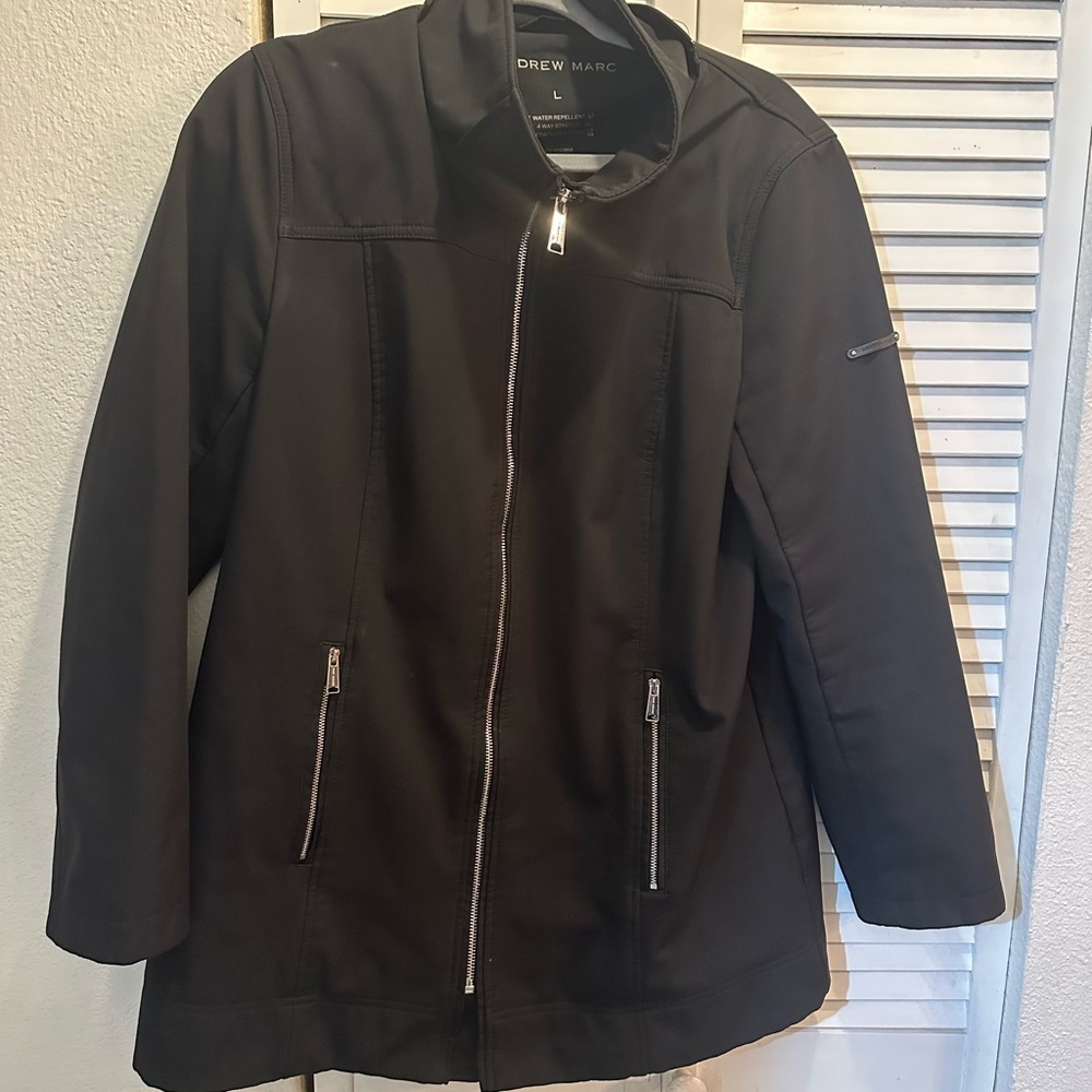 Andrew Marc Black Jacket with Silver Zip